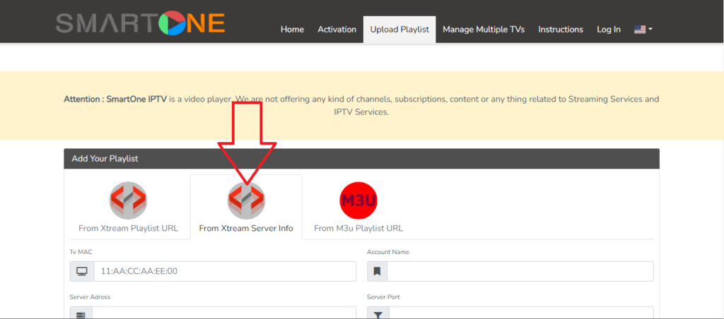 installation d'un code xtream sur le site de smartone